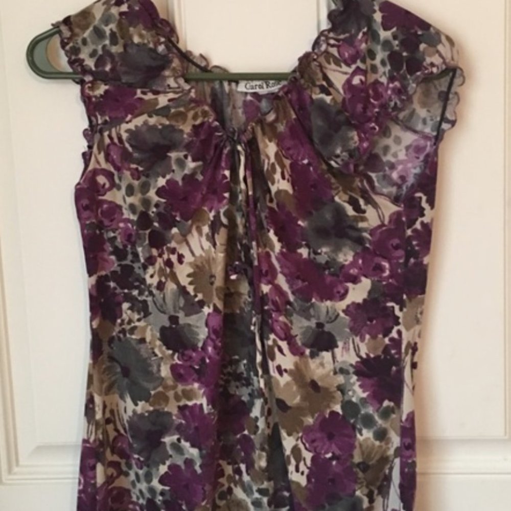 Purple floral blouse small M carol rose